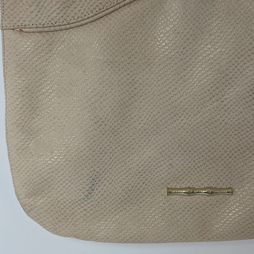 ELAINE TURNER SNAKE SKIN LEATHER PURSE HANDBAG PURSE‎ BEIGE